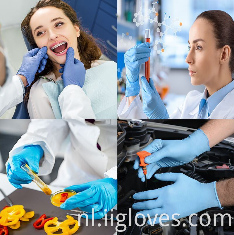 Wegwerp blauwe nitrilonderzoek handschoenen fabrikanten veiligheidshandschoenen wegwerp nitrilhandschoenen voor medische